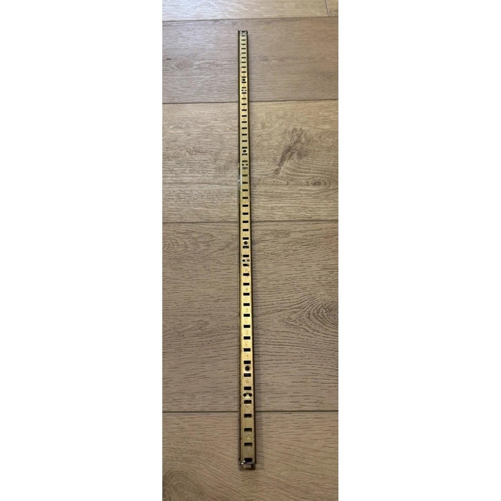 VTG 27" Brass Tone Adjustable Shelf Standards Pilaster Tracks Pair Cabinet